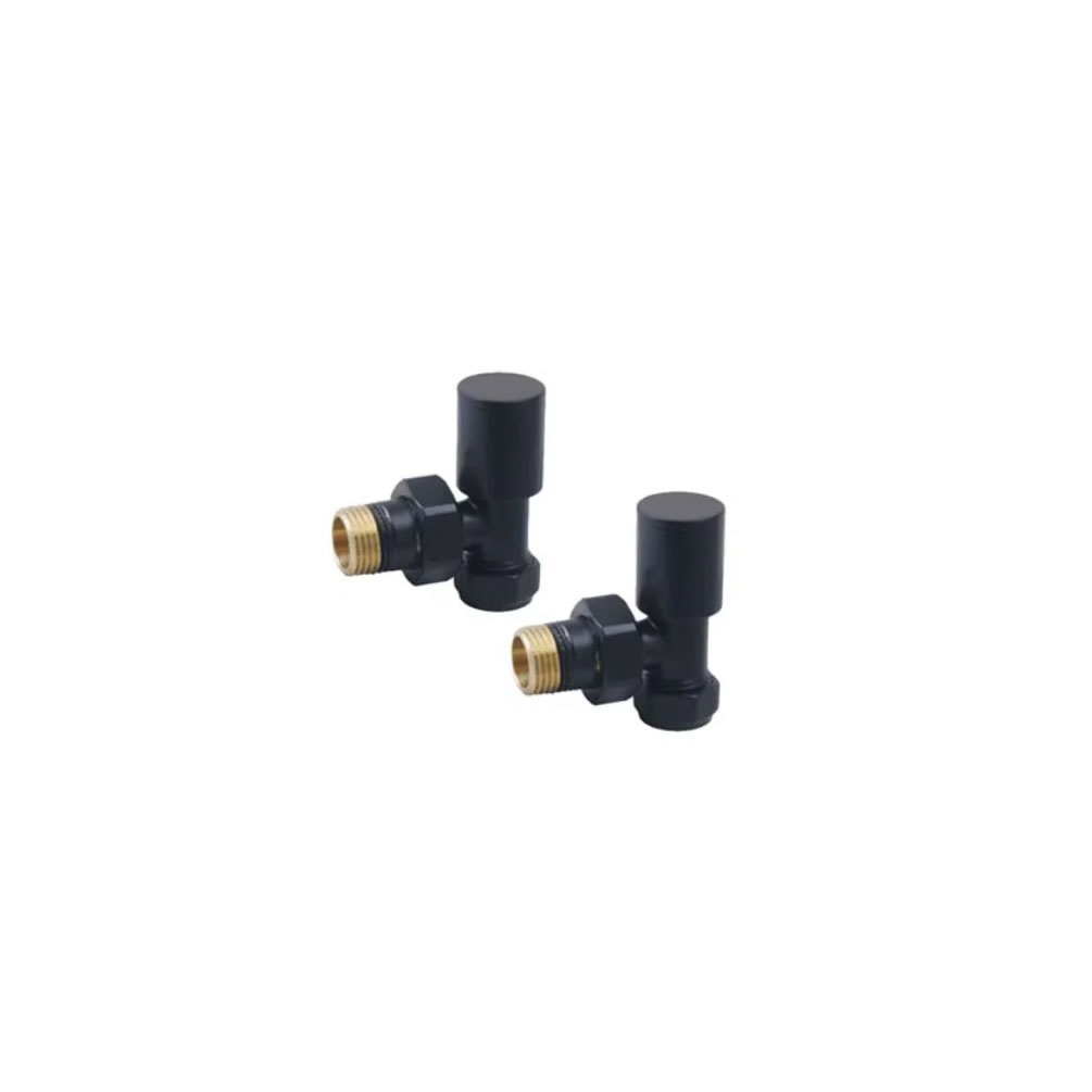 Cutout image of Redroom by Barwick Black Angled Round Manual Radiator Valves